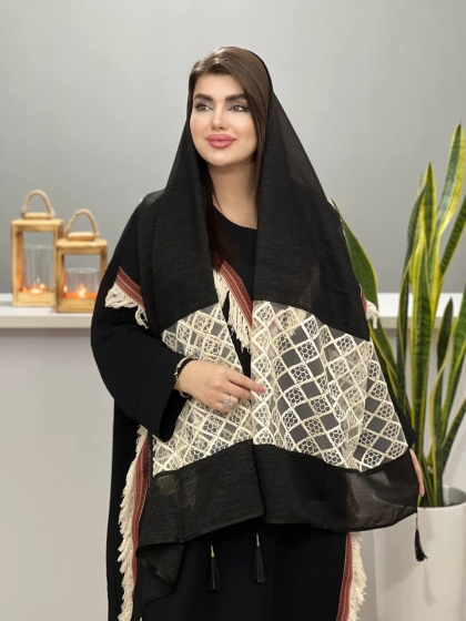 شال نخی مزونی منگوله دار کد 1237
