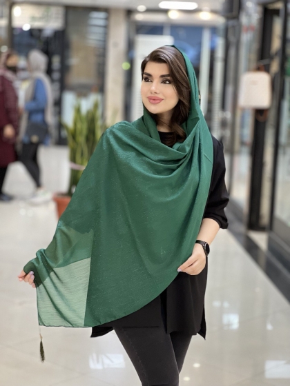 شال نخ و حریر لمه منگوله دار کد 1053