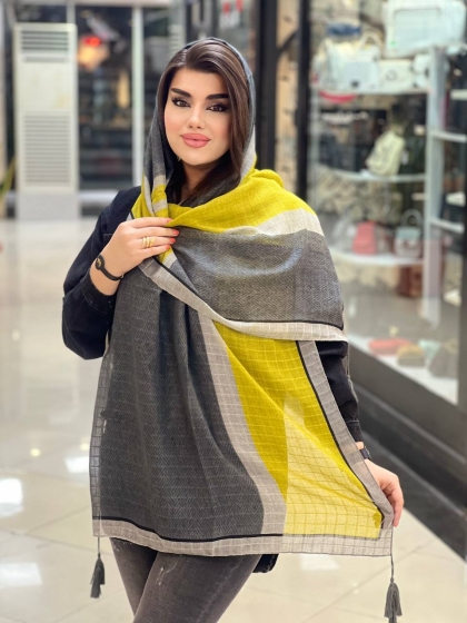 شال نخی ژاکارد منگوله دار کد835