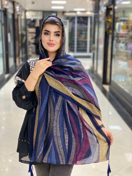 شال نخی حصیری منگوله دار پاییزه کد 542
