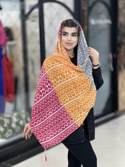 شال نخی بهاره منگوله دار کد1598