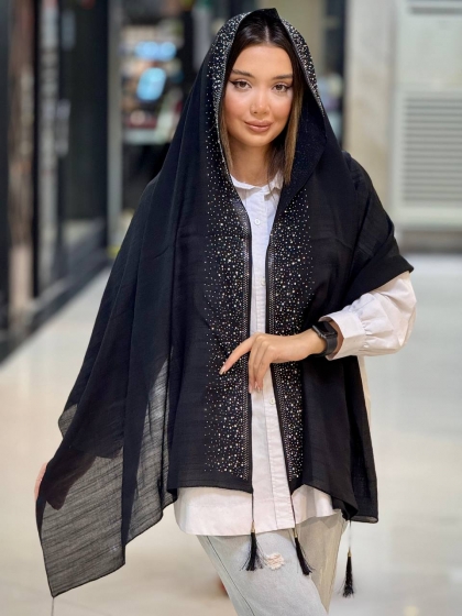 شال وال اسلپ مجلسی نگین کار کد 2398