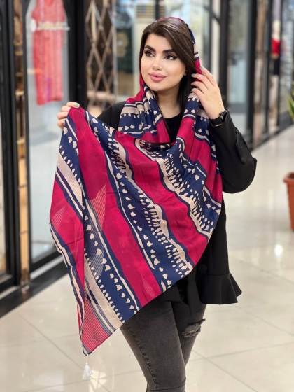 شال نخی ژاکارد منگوله دار کد1847