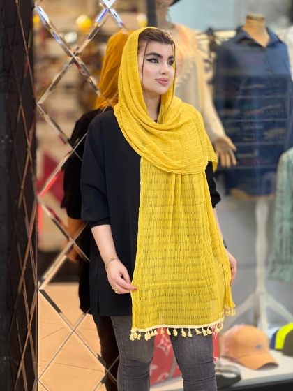 شال نخی کنفی منگوله دار کد2011