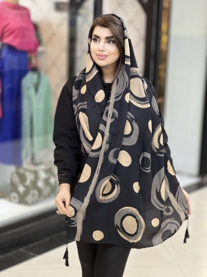 شال نخی ژاکارد منگوله دار کد1619
