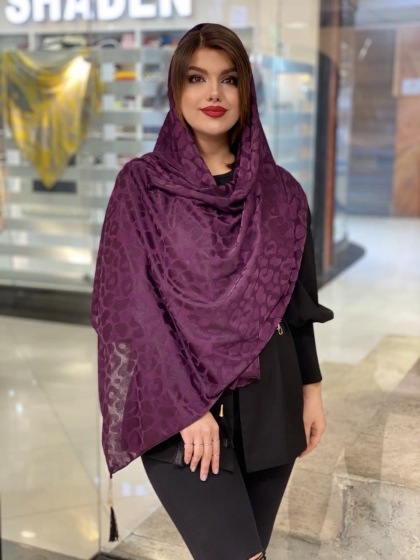 شال نخی طرح برجسته منگوله دار کد 237