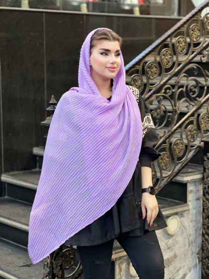 شال نخی پلیسه راه راه کد992