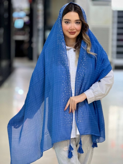 شال نخی نگین کاری کد 2543