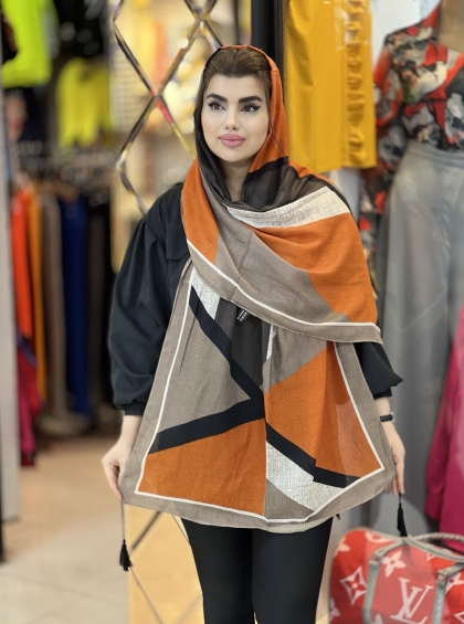 شال نخی ژاکارد منگوله دار کد1620