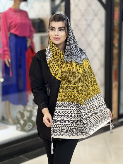 شال نخی بهاره منگوله دار کد 1590