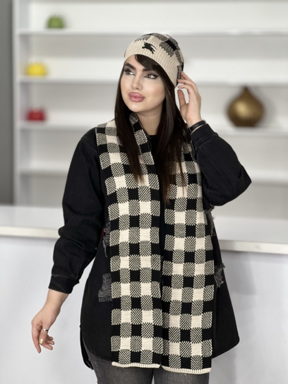 ست شال و کلاه بافت کد 1507
