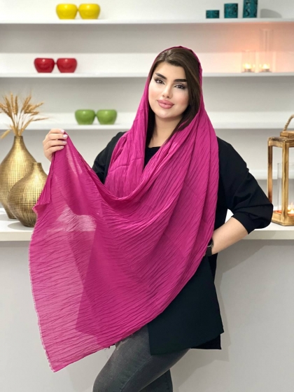 شال نخی پلیسه ساده کد 1070