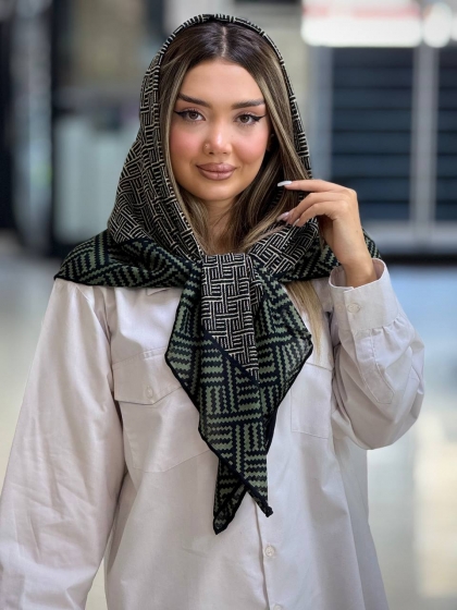 روسری گارزا ژاکارد دست دوز کد2868