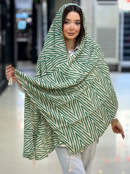 شال نخی سی آی اسکارف منگوله دار کد 2562