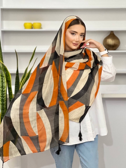 شال نخی ترک دور دوخت منگوله دار کد 1199