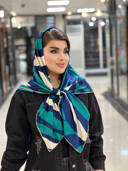 روسری رایون سوزنی دست دوز (ساتن) کد 771