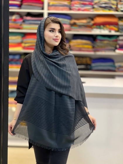 شال نخی راه راه مخمل کد 965