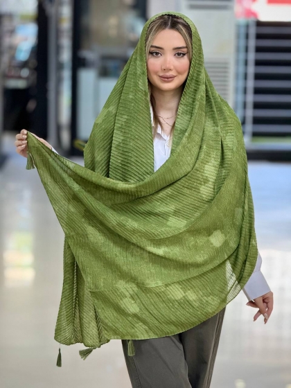 شال ژاکارد پلیسه منگوله دار کد 2710