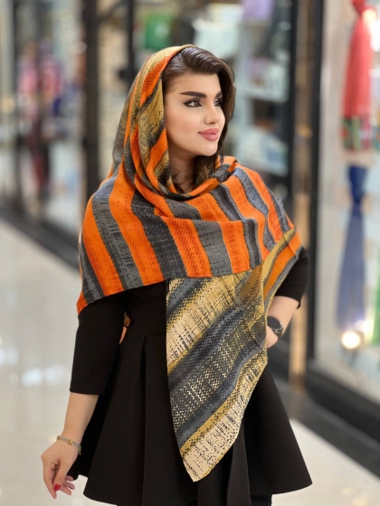 روسری نخی بلفی دور دست دوز کد 947