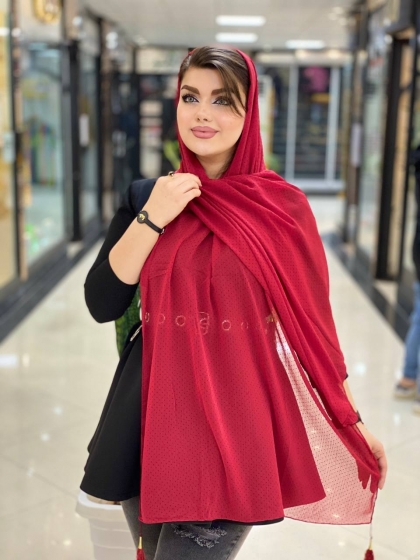 شال نخ و حریر منگوله دار کد 302