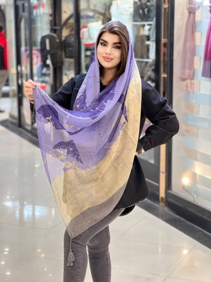 شال سافاری دور دوخت منگوله دار (نازک) کد 784