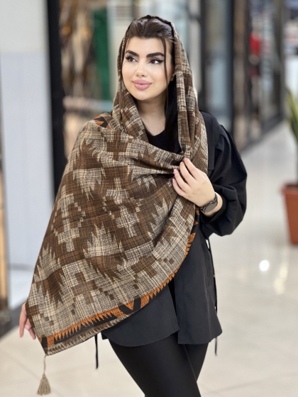 شال نخی بهاره منگوله دار کد 1700