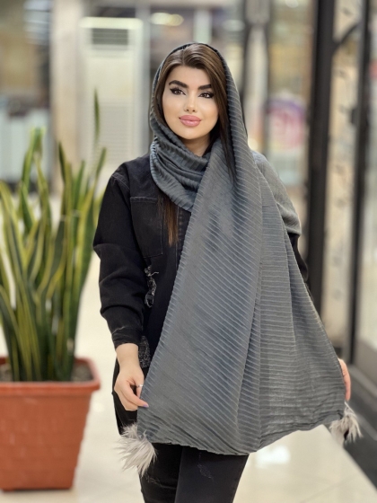 شال موهر پلیسه منگوله دار کد1524
