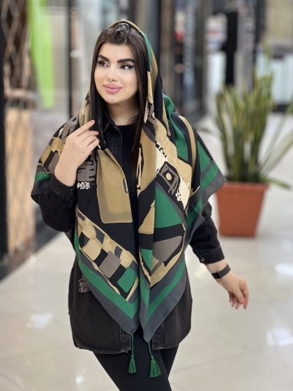 روسری نخی ژاکارد منگوله دار کد1721