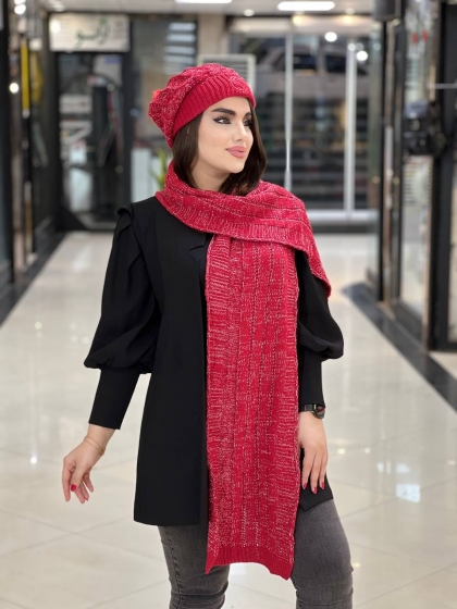 شال و کلاه بافت ترک (کیفیت عالی) کد 653