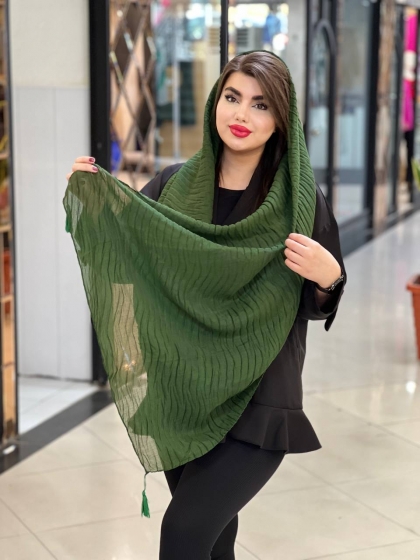 شال سوپر نخ پلیسه منگوله دار کد 1840