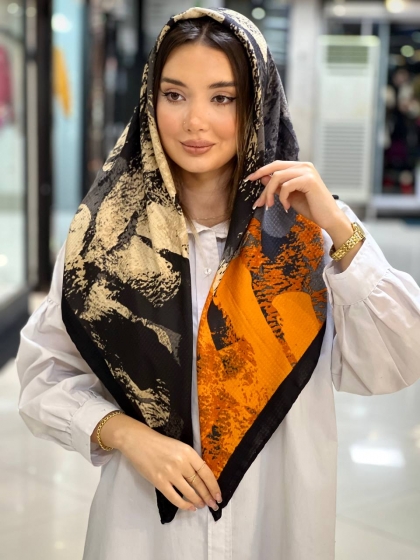 روسری ژاکارد دور دست دوز کد 2415
