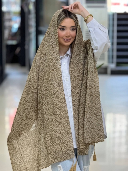 شال سی آی اسکارف پلیسه منگوله دار کد 2688