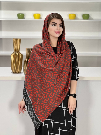 شال نخی دور دوخت منگوله دار کد1125