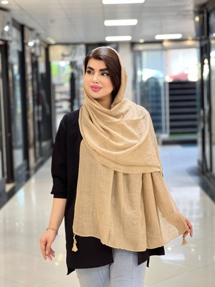 شال نخی وارداتی منگوله دار کیفیت عالی کد2065
