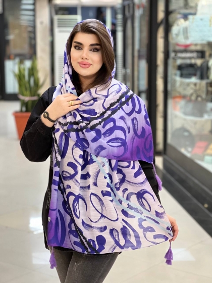 شال نخی رنگ سال منگوله دار کد 861