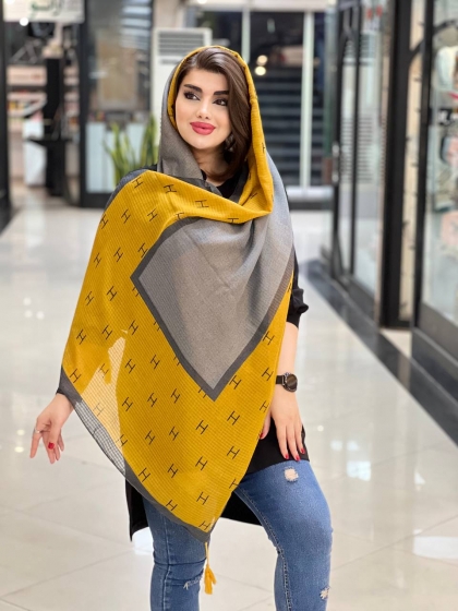 شال نخی ژاکارد منگوله دار پاییزه کد602