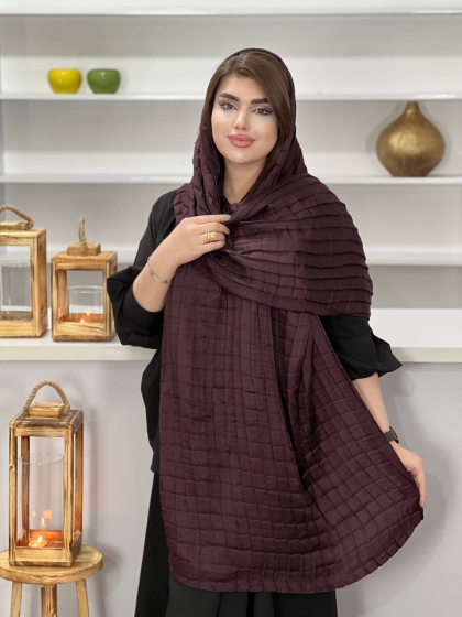 شال نخی پلیسه مربعی کد1110