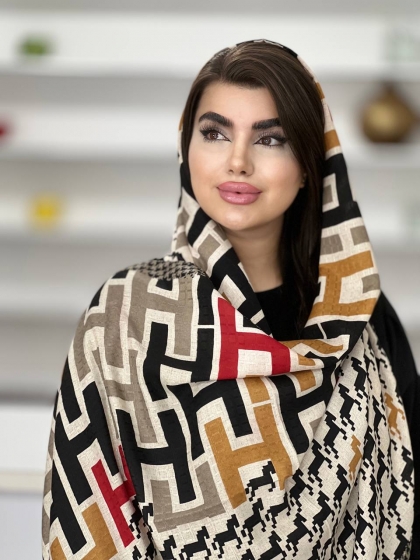 شال نخی بهاره منگوله دار کد 1749