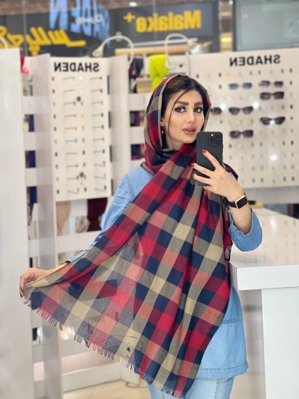 شال نخی چهار خونه کد 2140