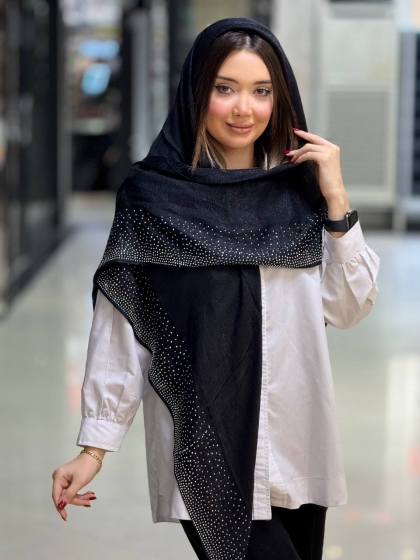 روسری پتینه کوپرا  نگین کاری وارداتی کد 2576
