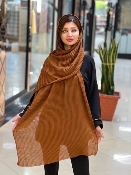 شال نخی پلیسه ساده کد 2092