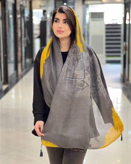شال نخی ژاکارد منگوله دار کد2033