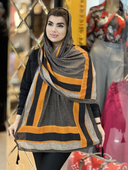 شال نخی ژاکارد منگوله دار کد1634