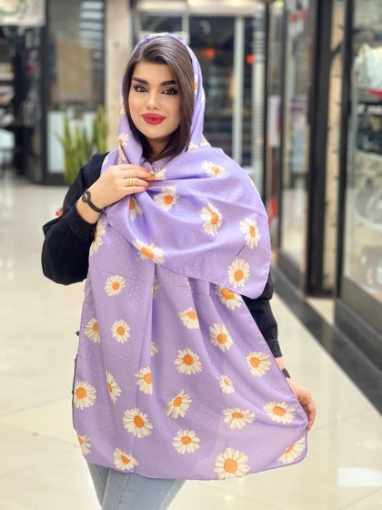 شال نخی طرح بابونه دور دوخت کد 831