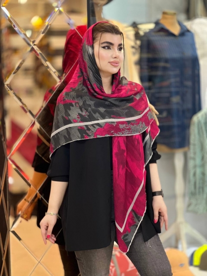 روسری گارزا ژاکارد دست دوز کد 2114