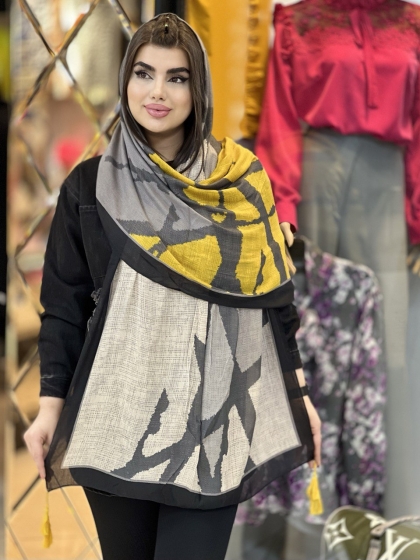 شال نخی اسکارلت منگوله دار کد 1724