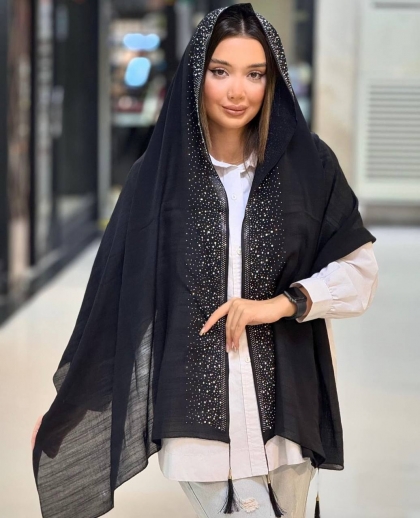 شال وال اسلپ مجلسی نگین دار کد‌ 2426