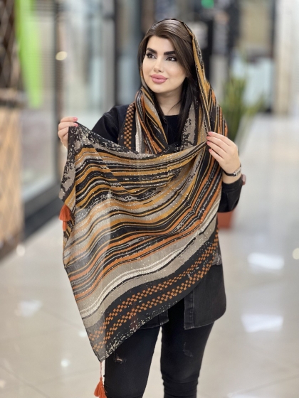 شال نخی سرژه منگوله دار کد 1725