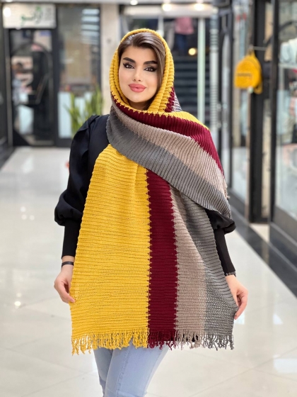 شال بافت ریشه دار کد 690