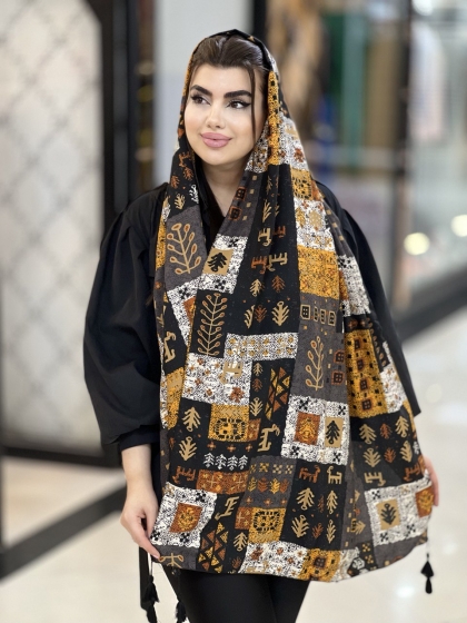 شال نخی بهاره منگوله دار کد1697